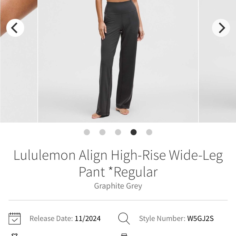 Lululemon Graphite Grey Wide-Leg Pants